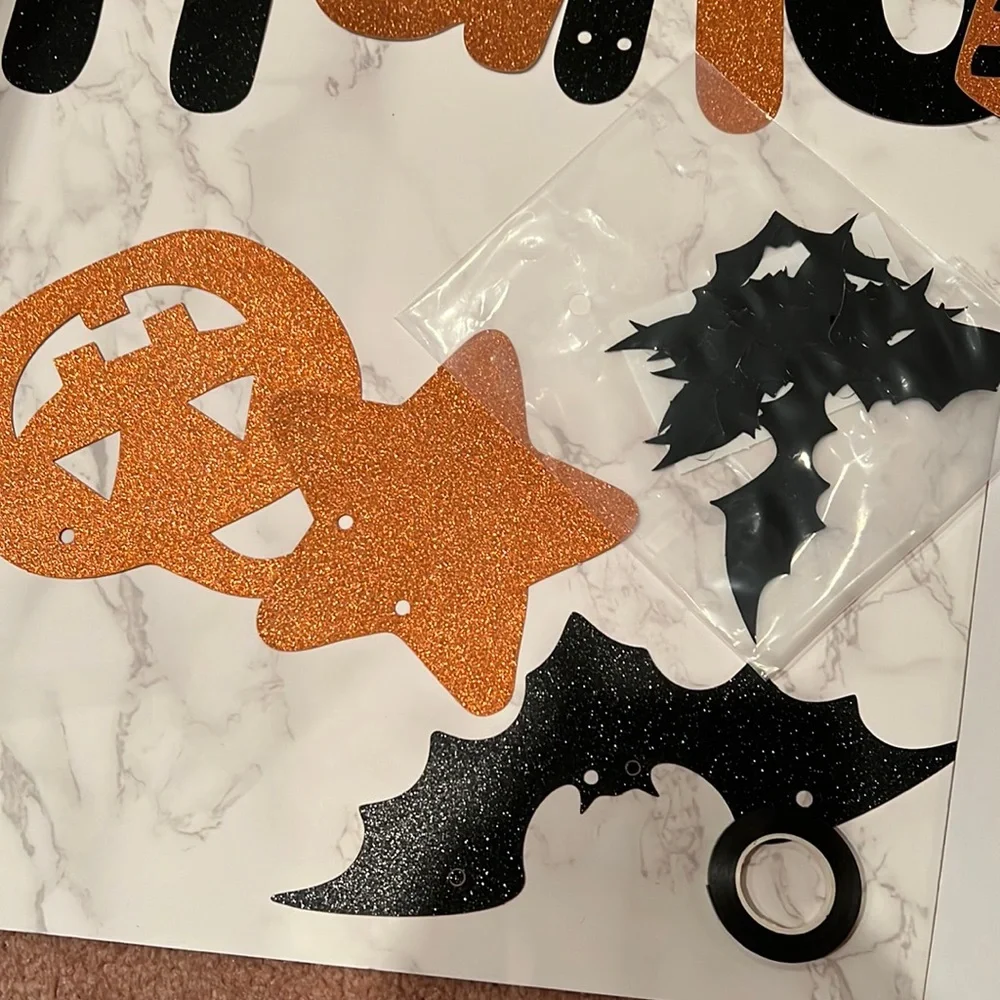 NIB “Happy Halloween” Banner with bats